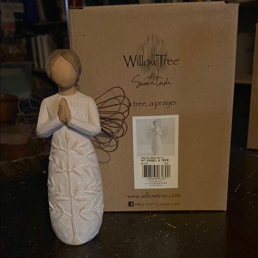 Willow Tree Angel Figurine - White and Brown